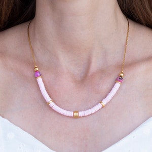 Beaded Necklace - Beads Necklace - Colorful Beaded Necklace - Beaded Boho Necklace - Minimalist Necklace - Minimal Necklace - Summer Jewelry