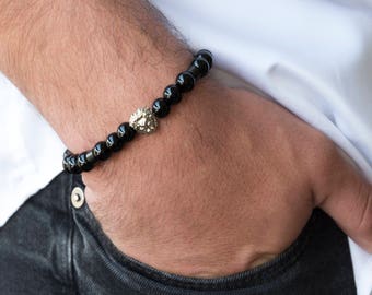 Men's Beaded Bracelet - Men's Strech Bracelet - Men's Bracelet - Men's Jewelry - Men's Gift - Husband Gift - Boyfriend Gift - Gemstone