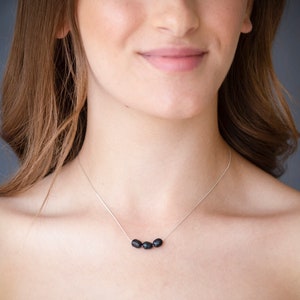 Silver Necklace - Fresh water Pearl Necklace - Fresh Water Pearl Necklace - 925 Sterling Silver Pearl Necklace - Black Pearl Necklace