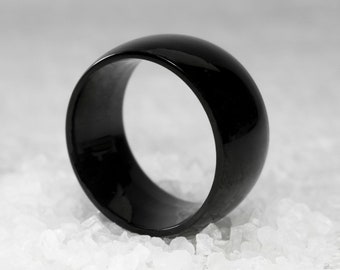 Anello impilabile da uomo - Anello nero da uomo - Anello in acciaio inossidabile da uomo - Anello classico da uomo - Anello anniversario da uomo - Regalo per il marito - Fidanzato