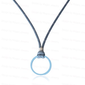 Men Blue Choker Necklace with Round Pendant, Mens Vegan Geometric Choker Necklace, Men Boho Style Choker, Men Unique Choker, Modern Necklace