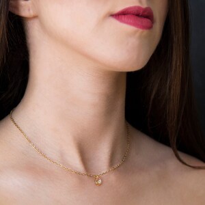 Gold Choker Necklace, Gold Crystal Necklace, Gold Necklace, Minimal Necklace, Minimalist Jewelry, Delicate Necklace, Classic Necklace