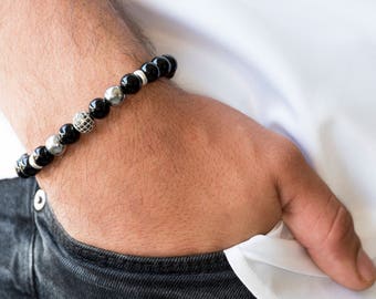 Men's Beaded Bracelet - Men's Strech Bracelet - Men's Bracelet - Men's Jewelry - Men's Gift - Husband Gift - Boyfriend Gift - Gemstone