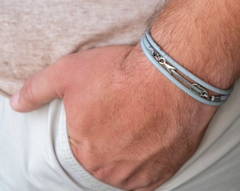 Men's Bracelet - Men's leather Bracelet - Men's Arrow Bracelet - Men's Jewelry - Men's Gift - Boyfriend Gift - Husband Gift - Male