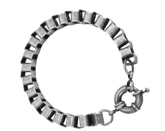 Men Bracelet, Men Silver Chain Bracelet, Mens Metal Cuff Bracelet, Men Vegan Bracelet, Masculine Bracelet, Mens Heavy Metal Bracelet, Eldad