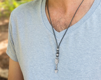 Mens leather necklaces with pendants sale