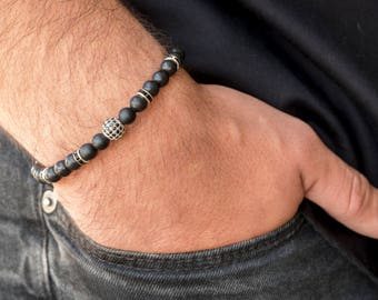 Pulsera con cuentas para hombre - Pulsera Strech para hombre - Pulsera para hombre - Joyería para hombre - Regalo para hombre - Regalo para marido - Regalo para novio - Piedra preciosa