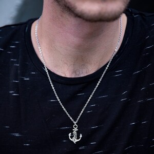 Men Necklace - Men stainless steel Necklace - Men anchor Necklace - Men Jewelry - Men Gift - Husband Gift -  Boyfriend Gift - Gift For Dad