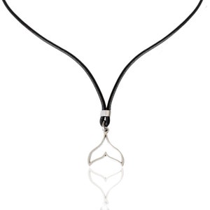 Men Nautical Necklace, Men Choker Necklace, Whale tail black Leather necklace chocker, simple men&#39;s charm necklace, bohemian jewellery, Hand