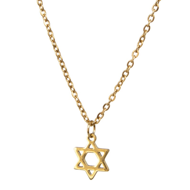 Gold Magen David Pendant Necklace, Tiny Star Of David Pendant Necklace, Stainless Steel Jewish Religious Judaica, Jewish David Star Necklace image 6