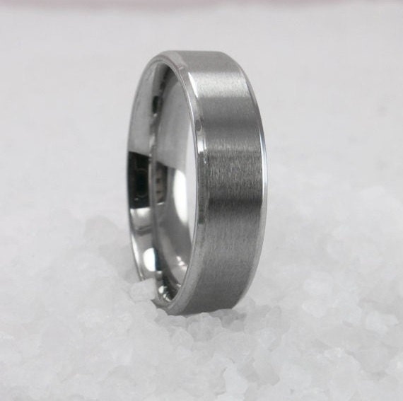 Men's Stainless Steel Ring, Beveled Edge Ring Design For Men, Mens Silver  Matte Ring, Modern Style Wedding Band, Anniversary Ring Gift Ideas