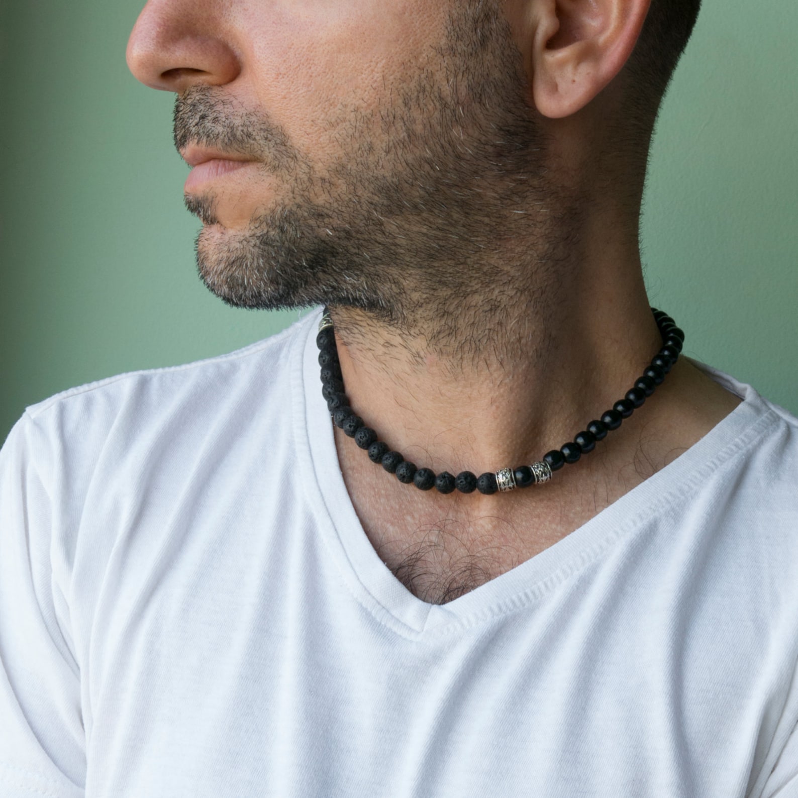 Men's Necklace Men's Beaded Necklace Men's Etsy