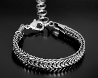 Men Heavy Bracelet Men Silver Bracelet 