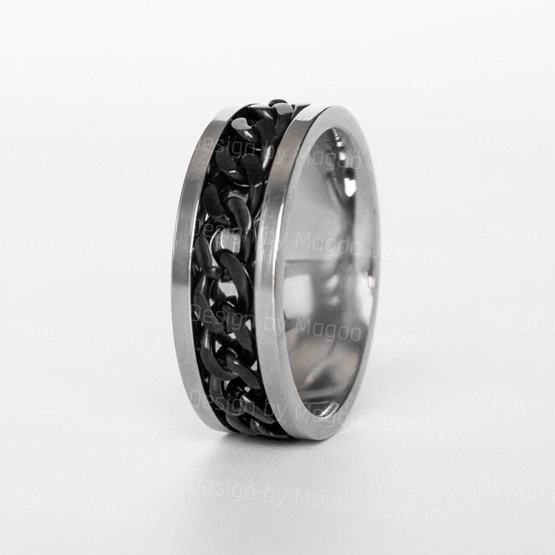 Mens Spinner Ring, Anti Stress Ring, Anxiety Fidget Ring, Fidget ...