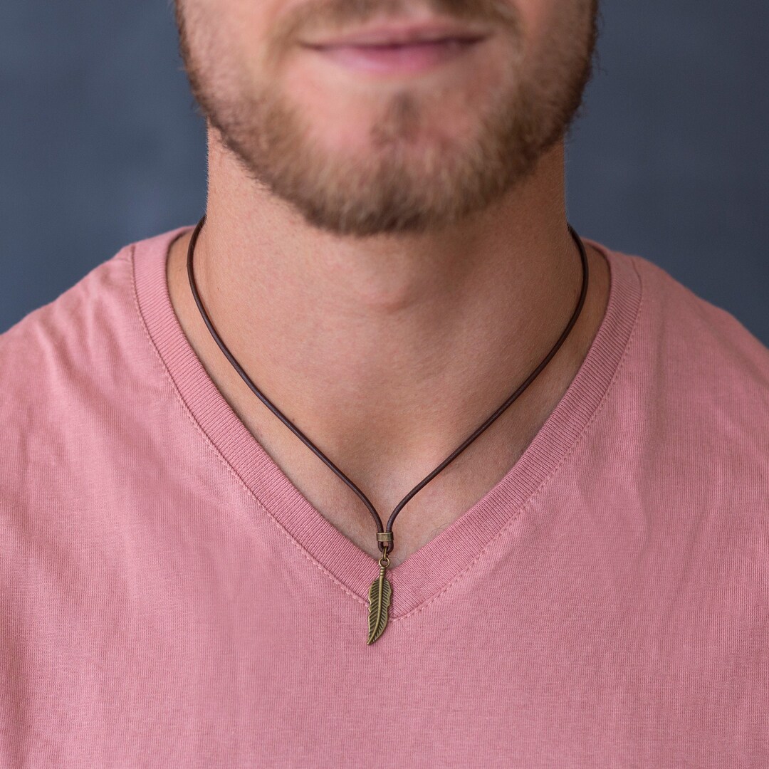 Engelsflügel Halskette Für Männer & Frauen - Feder Anhänger Im Rocker Style