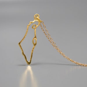 Collier carte d'Israël, collier carte d'Israël, pendentif en forme d'Israël, bijoux juifs, Judaica, collier de terre sainte, support avec collier d'Israël