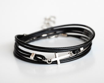 Men Cross Bracelet, Men Religious Bracelet, Men Christian Bracelet, Religious Jewelry, Christian Jewelry, Religious Gift, Catholic Jewelry