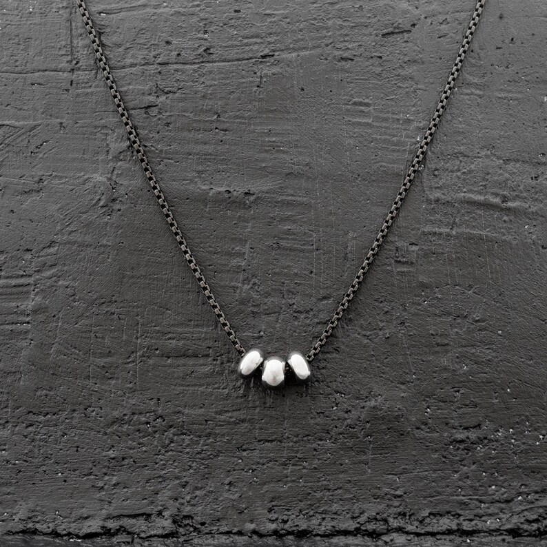 Men's Beaded Necklace Men's Black Necklace Etsy