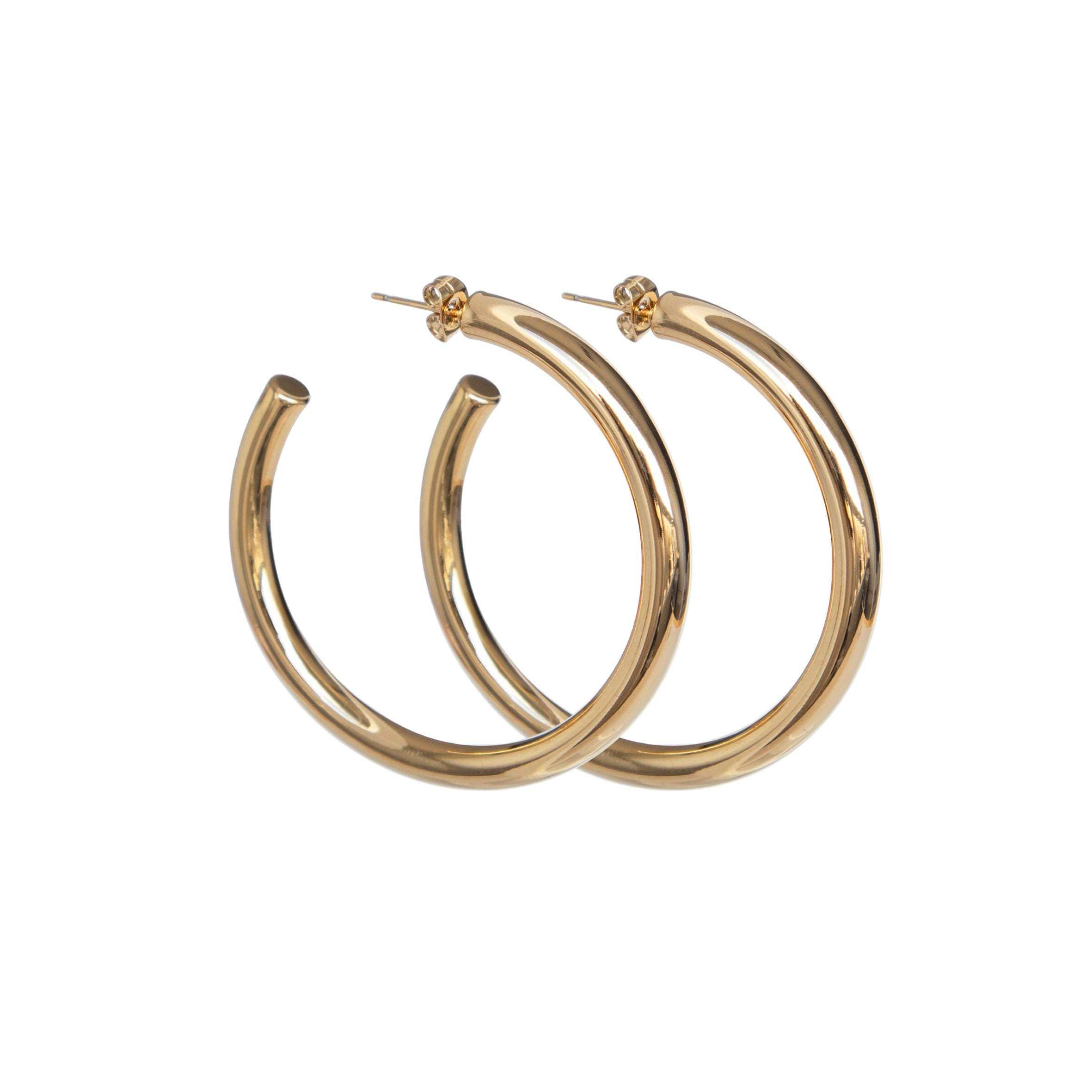 Chunky Hoop Earrings, Gold Stacking Hoops, Large Hoops, Big Hoops, Big ...