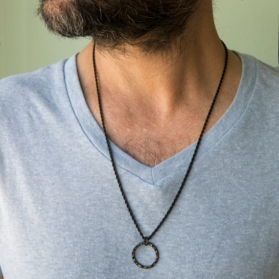Mens black jewelry necklace Clearance