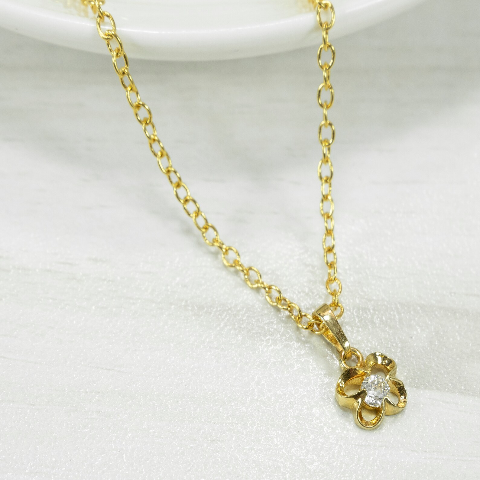 Gold Crystal Necklace Crystal Pendant Gold Necklace Etsy