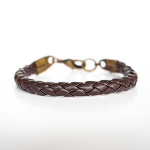 Brown leather bracelet, Men's leather jewelry, Braided bracelet, Urban bracelet, Men's leather bracelet, Thin braided leather bracelet, Boho