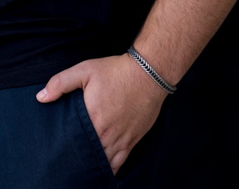 Men's Bracelet - Men's Silver Bracelet - Men's Jewelry - Men's Chain Bracelet - Men's Vegan Bracelet - Men's Gift - Boyfriend Gift - Guys