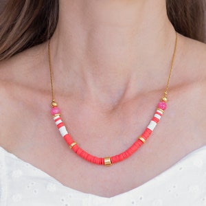 Beaded Necklace - Beads Necklace - Colorful Beaded Necklace - Beaded Boho Necklace - Minimalist Necklace - Minimal Necklace - Summer Jewelry