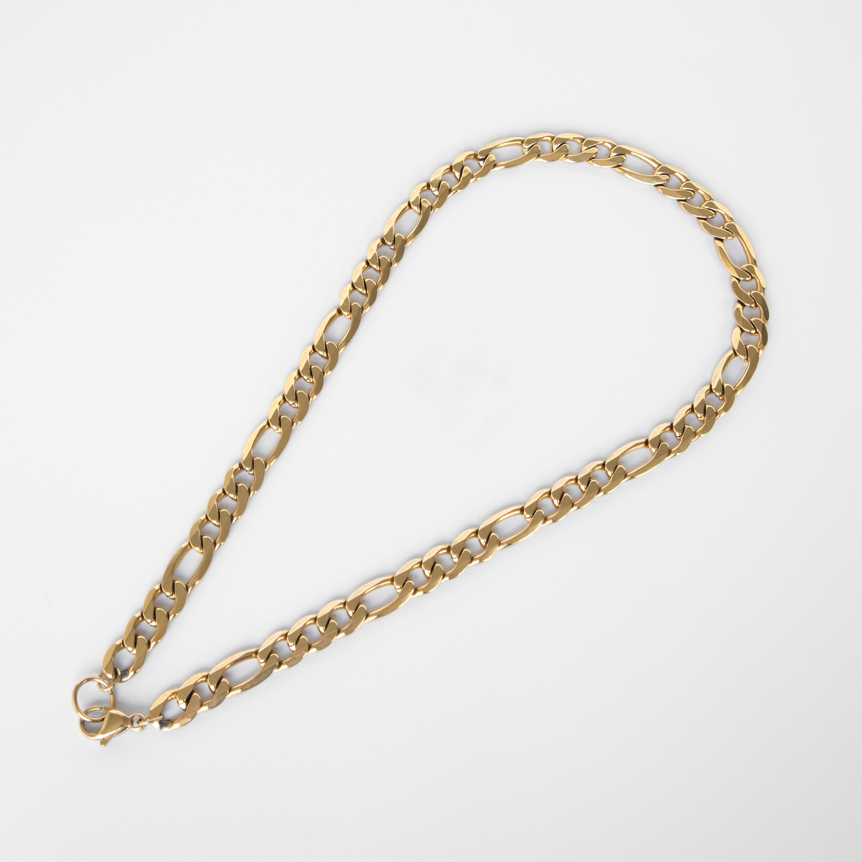 Collier Figaro Ras Du Cou En Or Jaune - Longueur 41 Cm Avec Zircon - Bijou Vintage Occasion