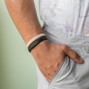 Men&#39;s Bracelet Set, Men&#39;s Black & White Bracelets, Men&#39;s Jewelry, Men&#39;s Gift, Boyfriend Gift, Husband Gift, Guys Bracelet, Guys Jewelry