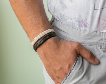 Men's Bracelet Set, Men's Black & White Bracelets, Men's Jewelry, Men's Gift, Boyfriend Gift, Husband Gift, Guys Bracelet, Guys Jewelry