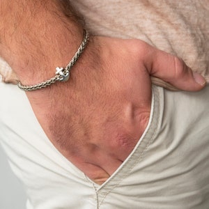 Men Anchor Bracelet - Men Silver Bracelet - Men Bracelet - Men Chain Bracelet - Men Jewelry - Men Gift - Boyfriend Gift - Husband Gift
