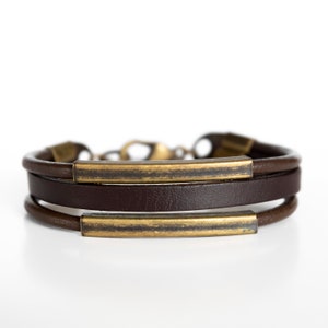 Men Bracelet - Men Leather Bracelet - Men Tube Bracelet - Men Jewelry - Men Gift - Boyfriend Gift - Husband Gift - Guys Jewelry - Guys Gift