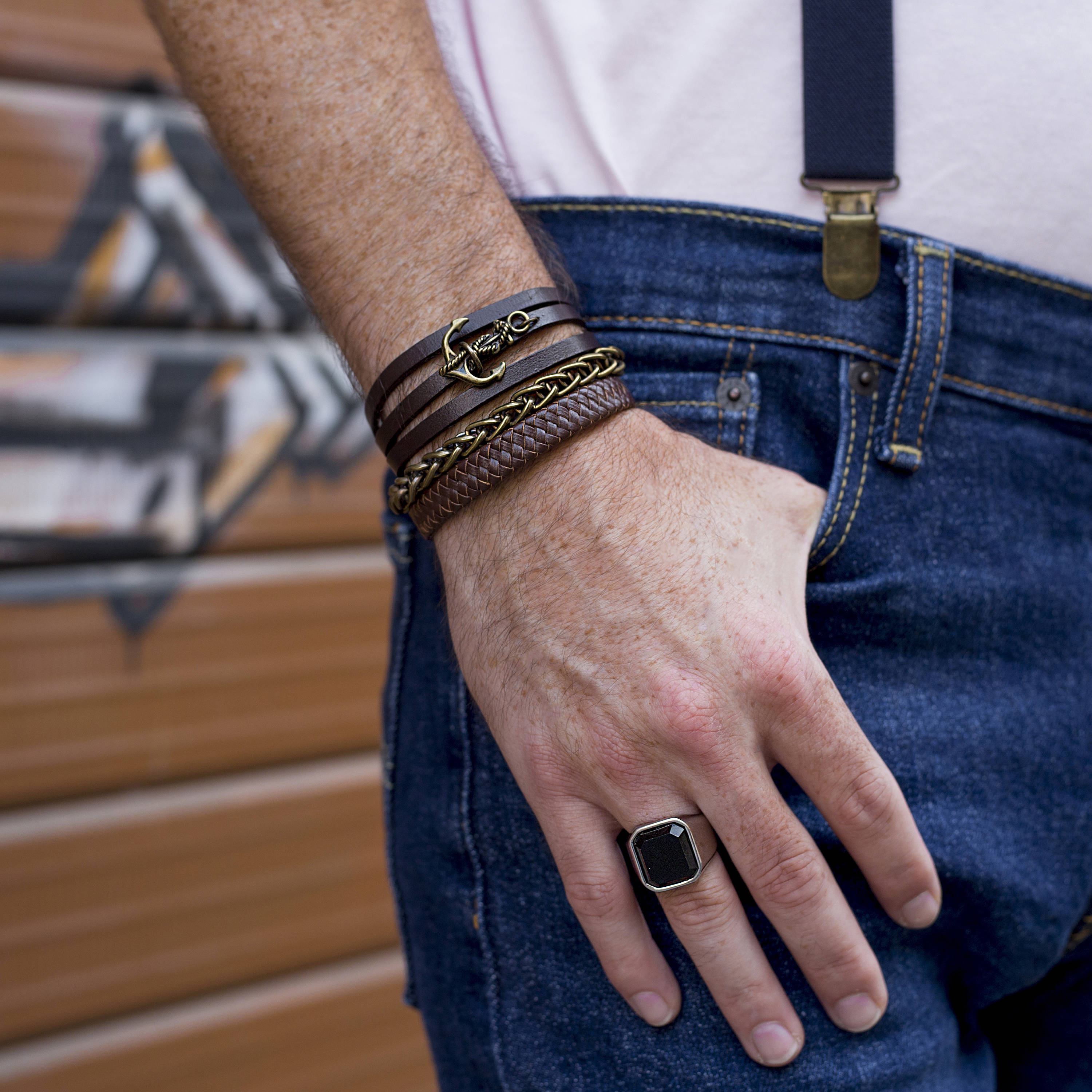 Men's Leather Cuff Bracelets