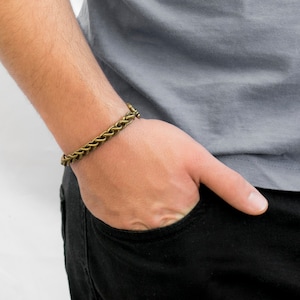 Mens Bracelet, Mens Brass Bracelet, Modern Chain Bracelet For Men, Mens Vegan Bracelet, Masculine Bracelet, Mens Heavy Metal Bracelet, Gift