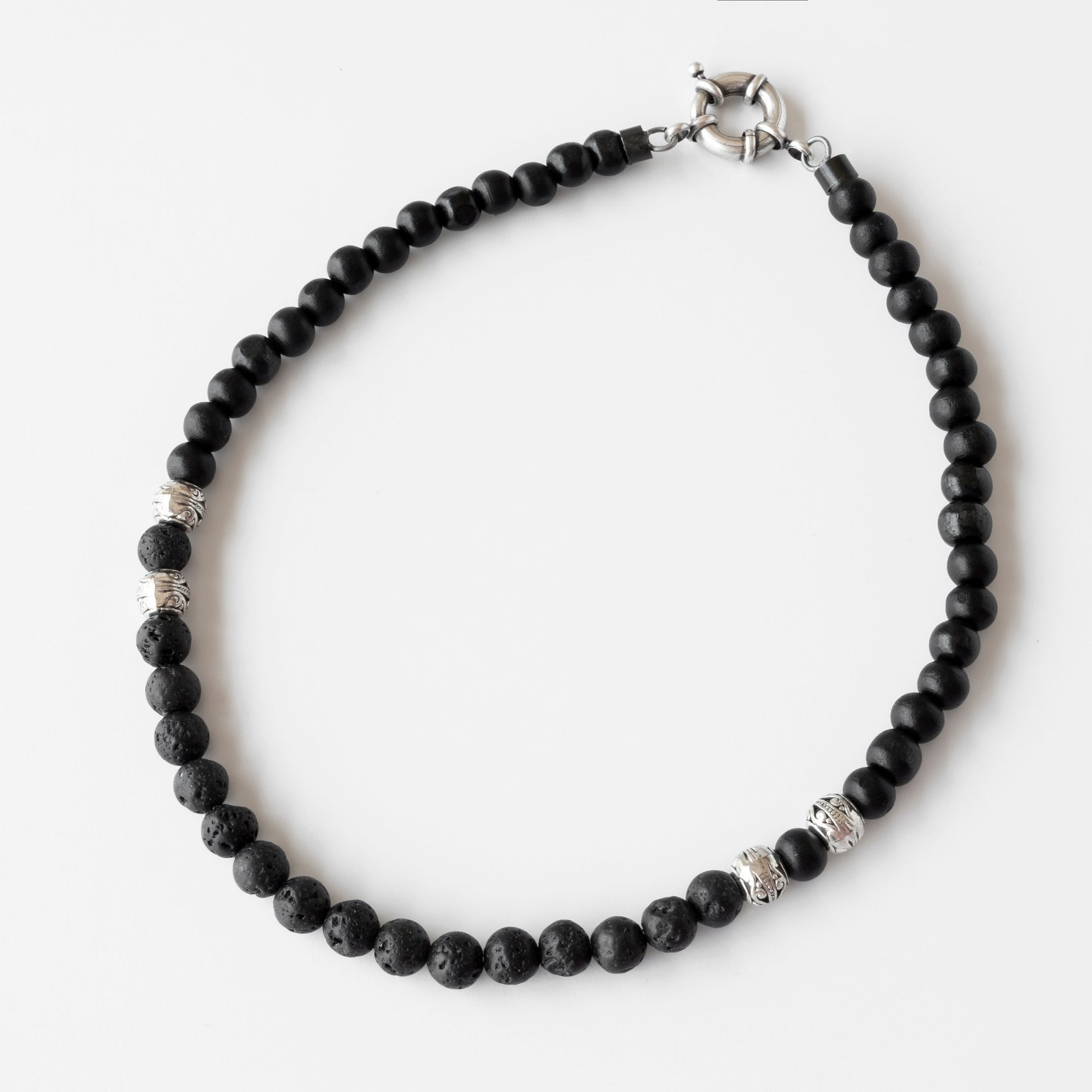 Men's Necklace Men's Beaded Necklace Men's Etsy