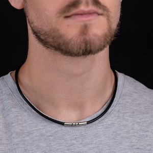 Herren Leder Choker, Herren Leder Kette, schwarze Leder Halskette für Herren, Herren Halskette im afrikanischen Stil, Herren Stammes Halskette, Herren Geschenk
