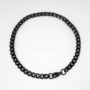 Mens Black Chain Bracelet, Black Stainless Chain Bracelet, Stainless Steel Black Chain Bracelet, Mens Black Curb Chain Bracelet  Oryan Brace