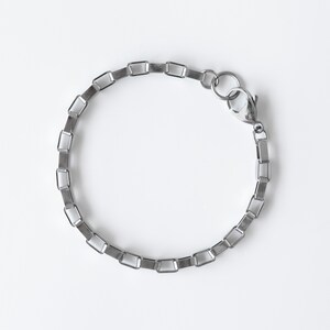 Mens Stainless Steel Chain Bracelet, Box Chain Bracelet for Men, Modern Chain Bracelet for Men, Box chain Bracelet for men, Adrian Bracelet