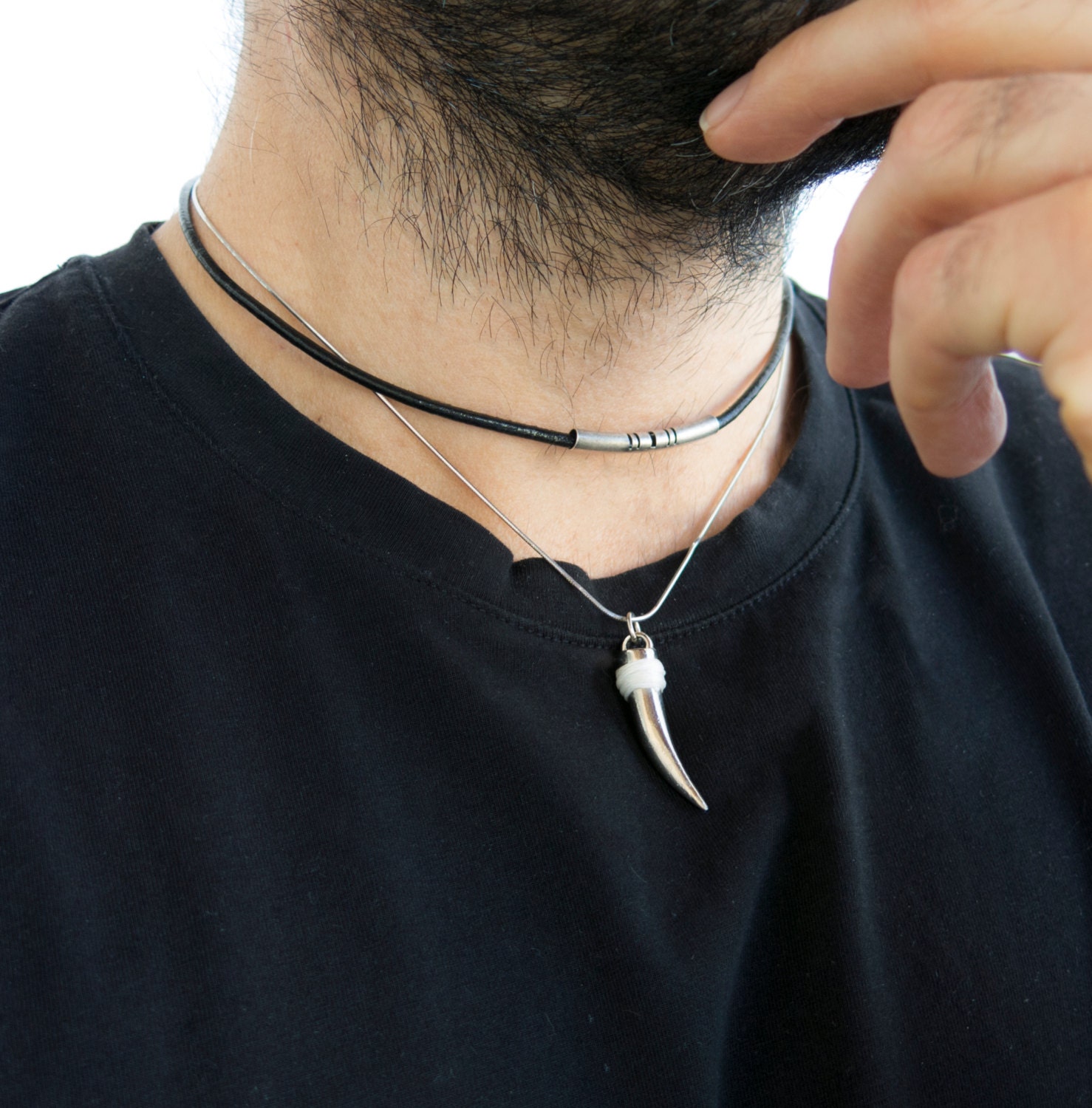 Men's Necklace Men's Silver Necklace Men's Etsy