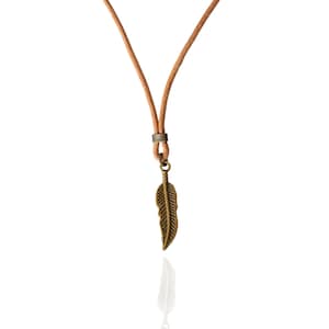 Men feather Choker Necklace - Men Leather Necklace - Men Necklace - Men Choker Necklace - Men Jewelry - Brown Leather Necklace  - Boyfriend