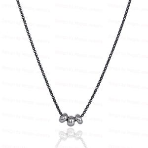 Mens Beads Pendant Necklace, Men Black Chain Necklace, Men Long Necklace, Men Black Jewelry, Men Chain Necklace waterproof, Bff Gift for Men