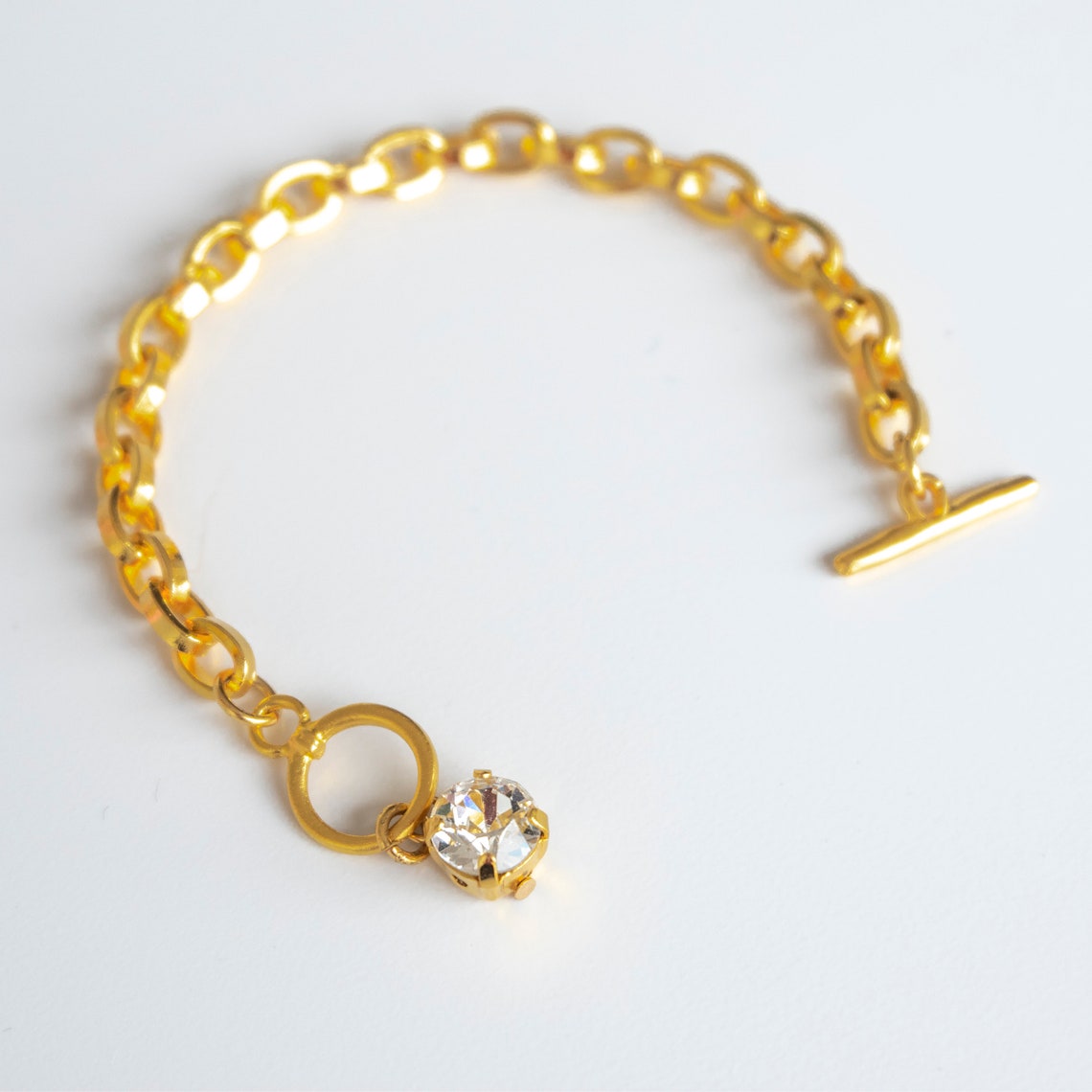 Gold Link Bracelet Gold Cable Bracelet Gold Thin Bracelet Etsy
