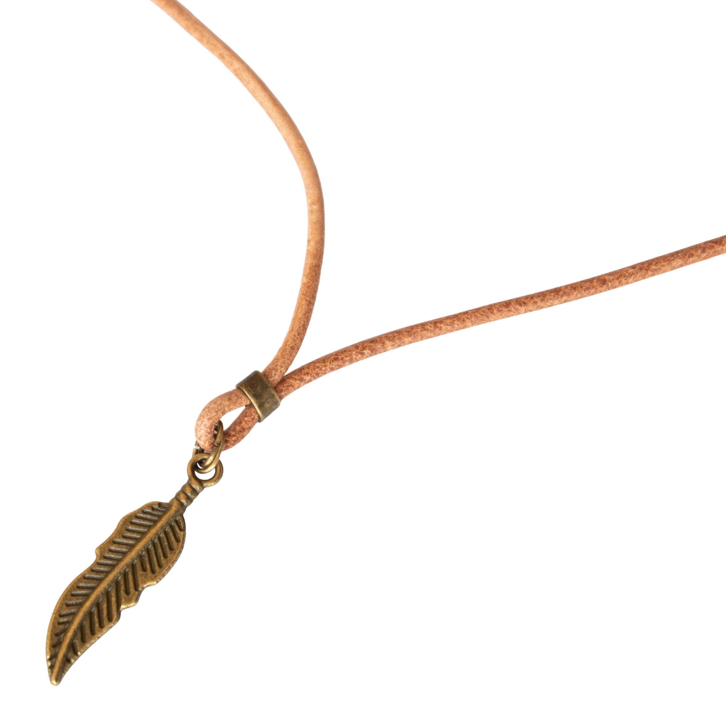 Cimenexe Blatt Halskette Gold - Bohemé Feder Choker 45cm