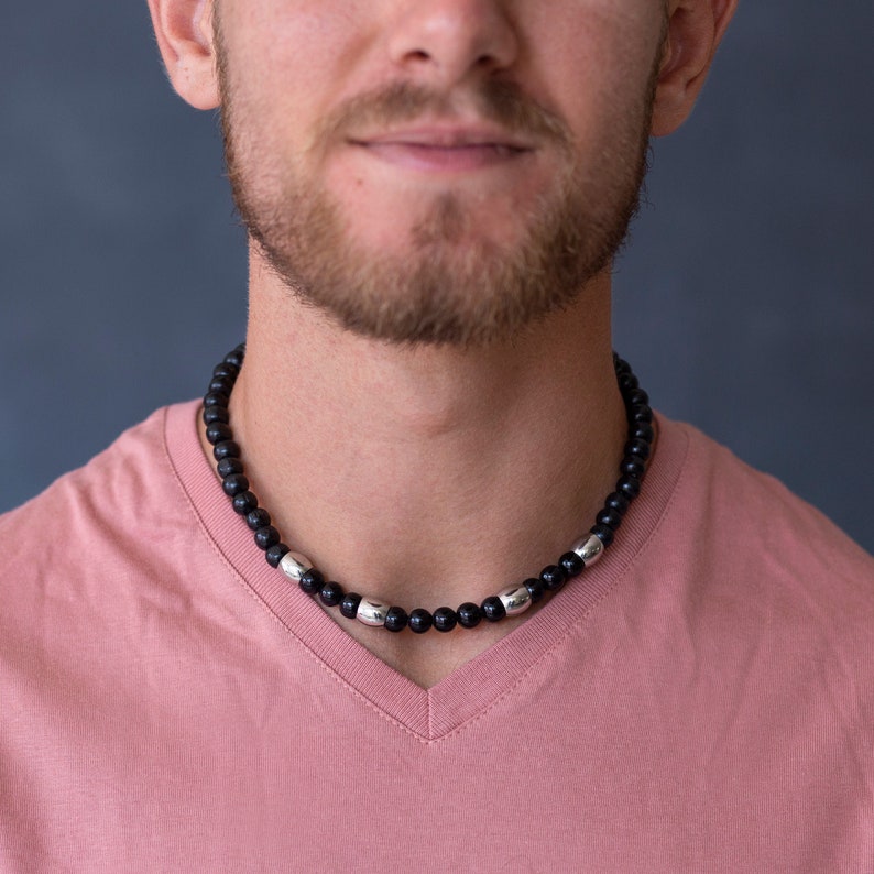 Men's Necklace Men's Beaded Necklace Men's Etsy