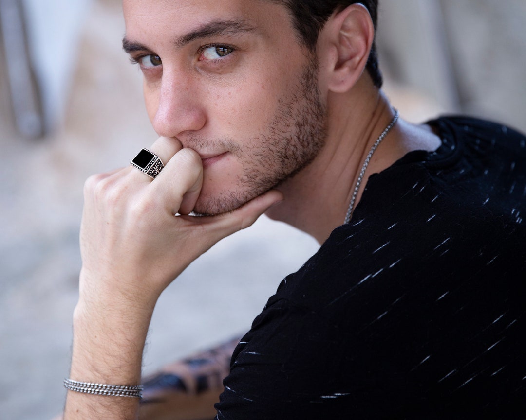 Men's Stacking Ring Men's Ring Men's Silver - Etsy Israel