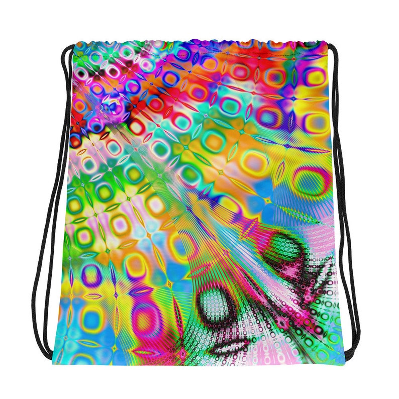 Bohemian Rainbow Design Drawstring bag