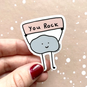 You Rock vinyl sticker // schattige sticker // you rock sticker afbeelding 1