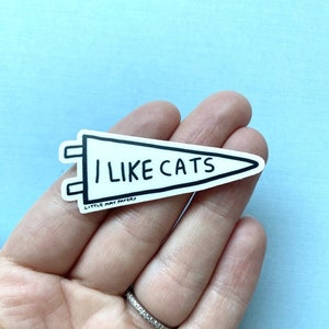 Pegatina de vinilo I Like Cats // pegatina linda // Pegatina de gatos