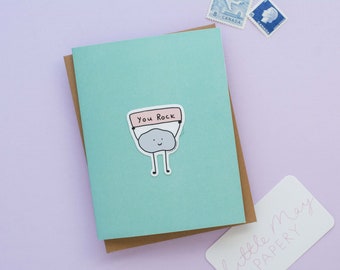YOU ROCK Vinyl Sticker Greeting Card // autocollant vinyle // vous carte autocollant rock